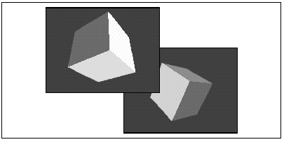 Figure 51.3 Sample screens from the 3-D cube program.